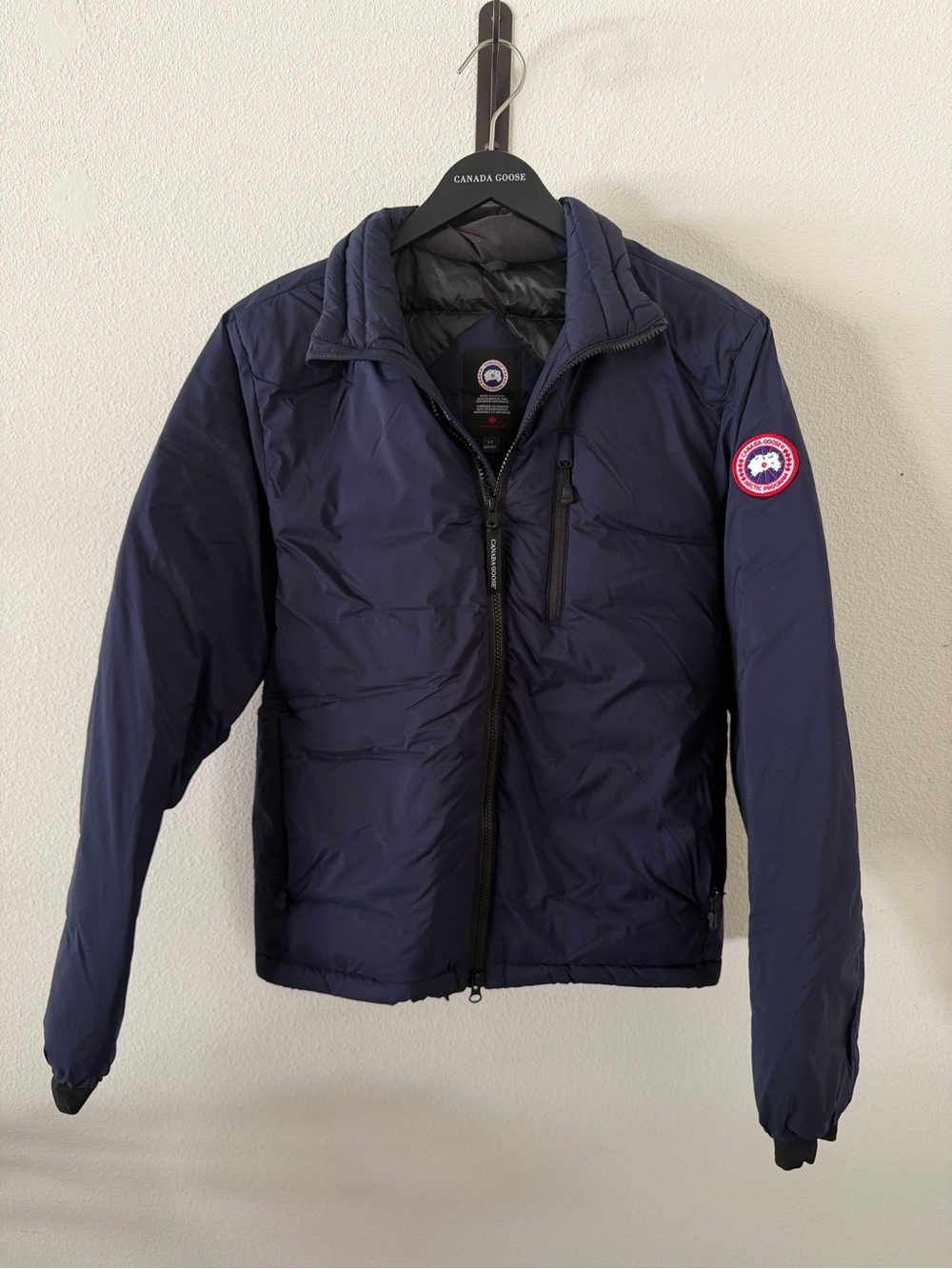 Canada Goose Lodge Jacket Men’s Small Atlantic Navy Blue Puffer Zip Up